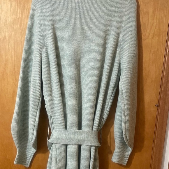 Lane Bryant Soft Sea Green (18/20) V-neck Knit Cozy-core Sweater Dress - Picture 5 of 13